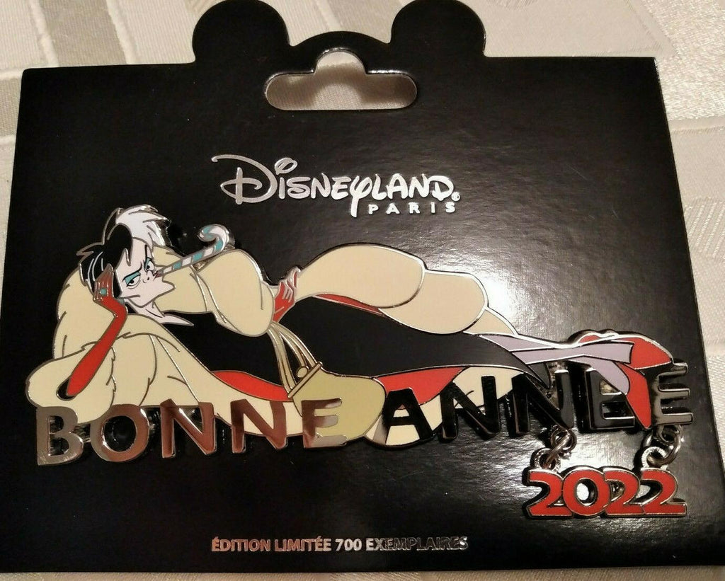 Cruella De Vil 2021 11th December 2 Jumbo Pins Disney Paris LE 700 Dlp Dangle