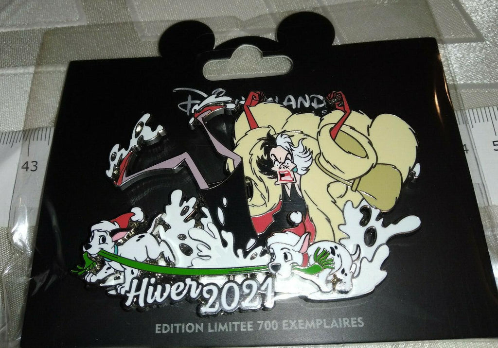 Cruella De Vil 2021 11th December 2 Jumbo Pins Disney Paris LE 700 Dlp Dangle