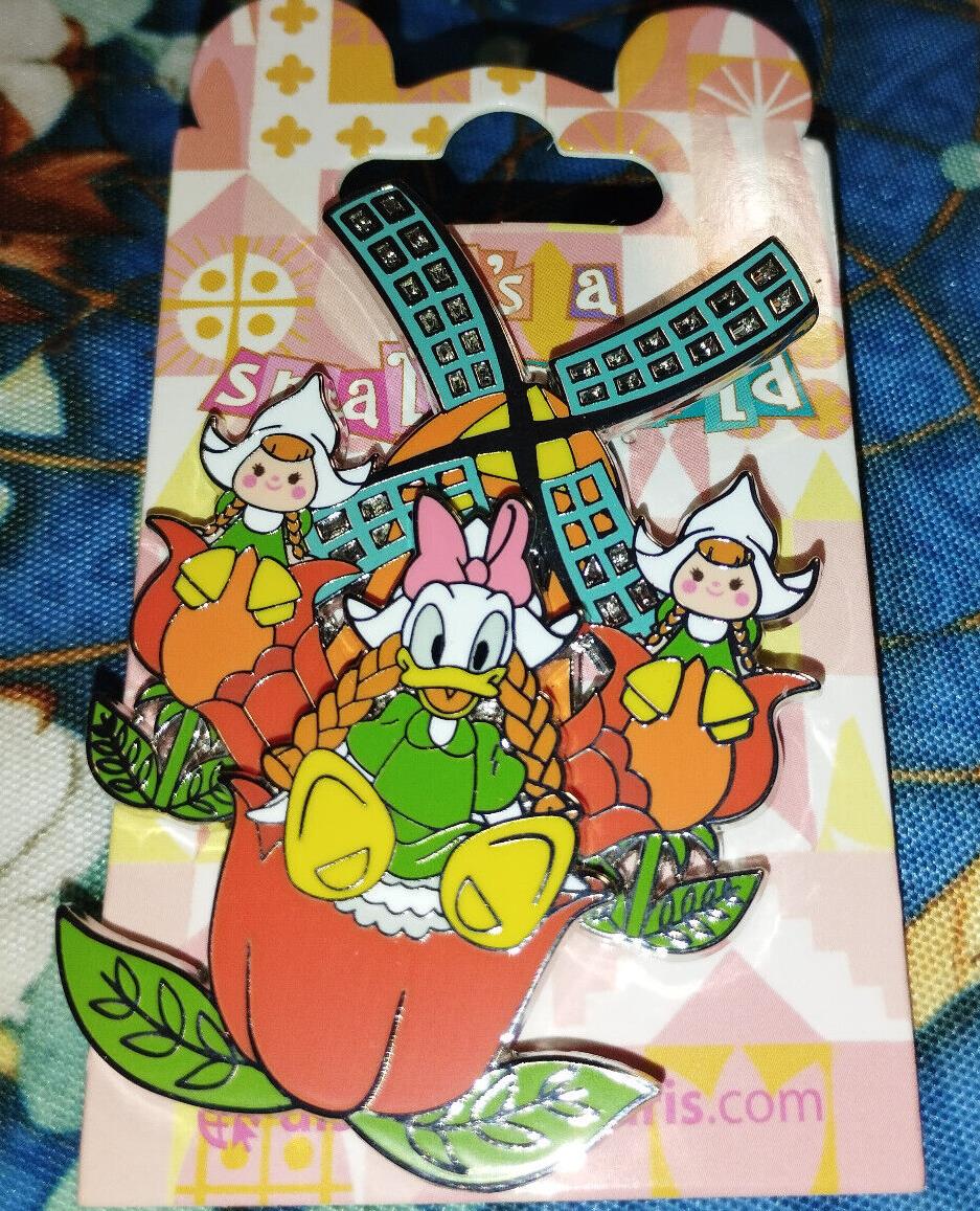 Daisy Dutch Tulips Windmill SM Small World Attraction Disney Paris Dlp 2023 Pin