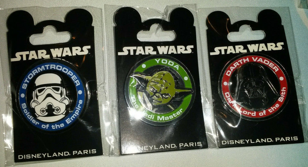 Darth Vader Yoda Storm Trooper Star Wars Medal Disney Paris Dlp 2015 3D 3 Pins