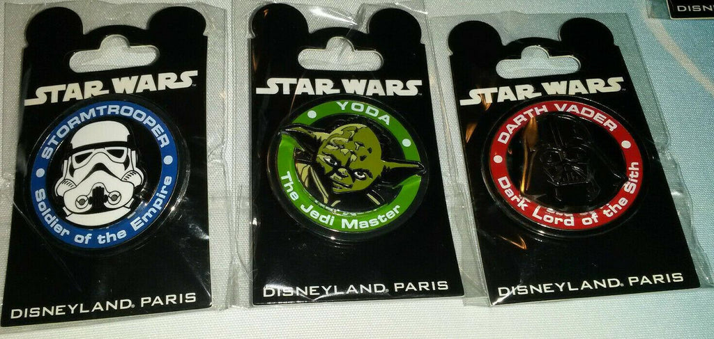 Darth Vader Yoda Storm Trooper Star Wars Medal Disney Paris Dlp 2015 3D 3 Pins