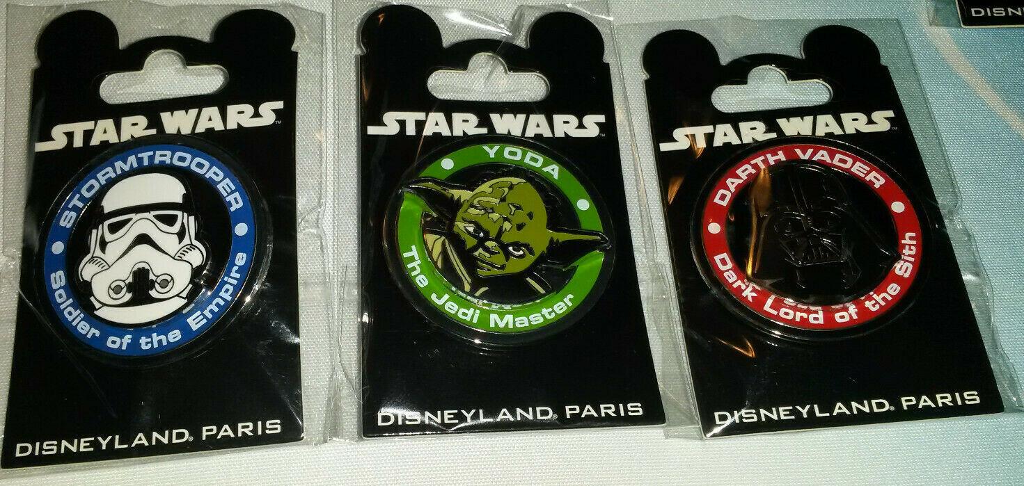 Darth Vader Yoda Storm Trooper Star Wars Medal Disney Paris Dlp 2015 3D 3 Pins