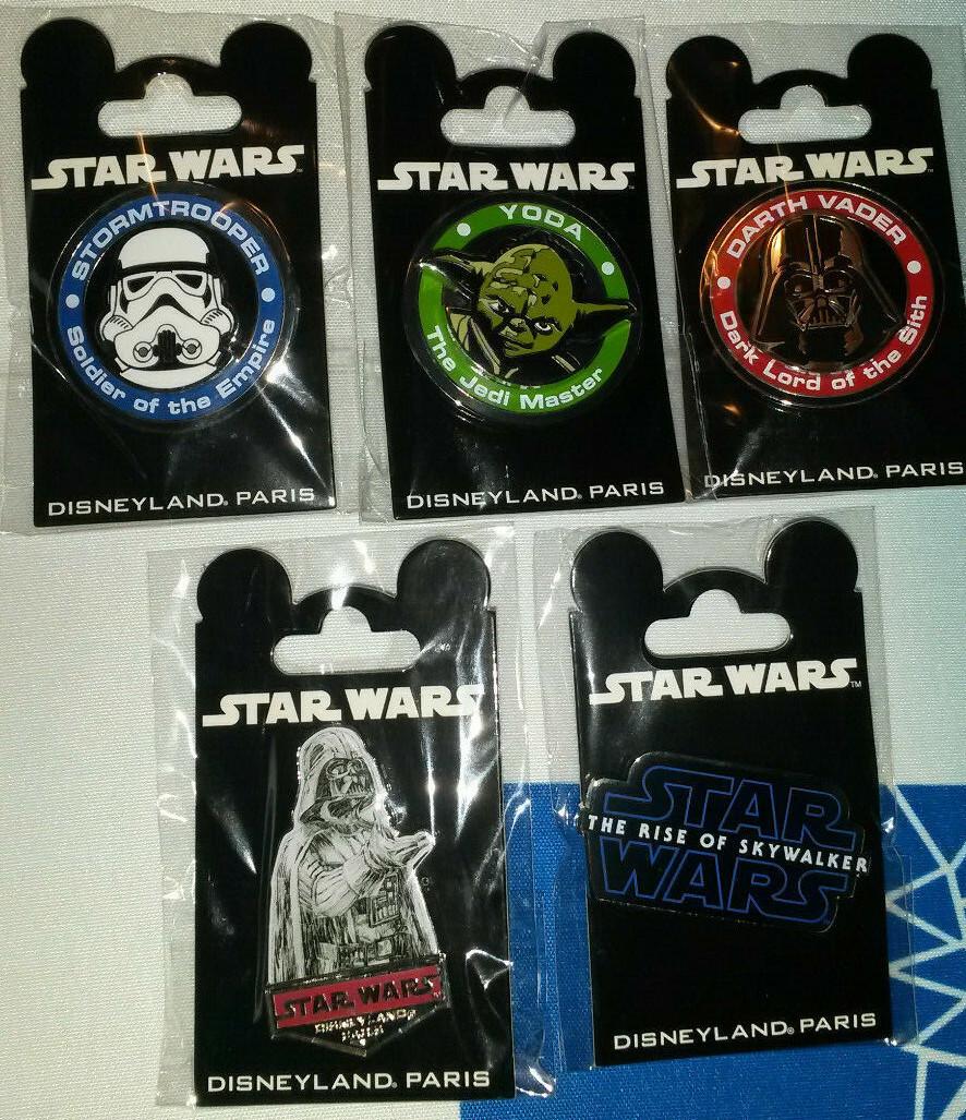 Darth Vader Yoda Storm Trooper Star Wars Medal Disney Paris Dlp 2015 3D 5 Pins