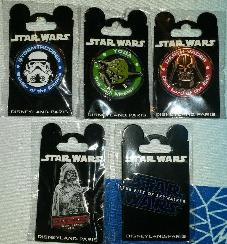 Darth Vader Yoda Storm Trooper Star Wars Medal Disney Paris Dlp 2015 3D 5 Pins