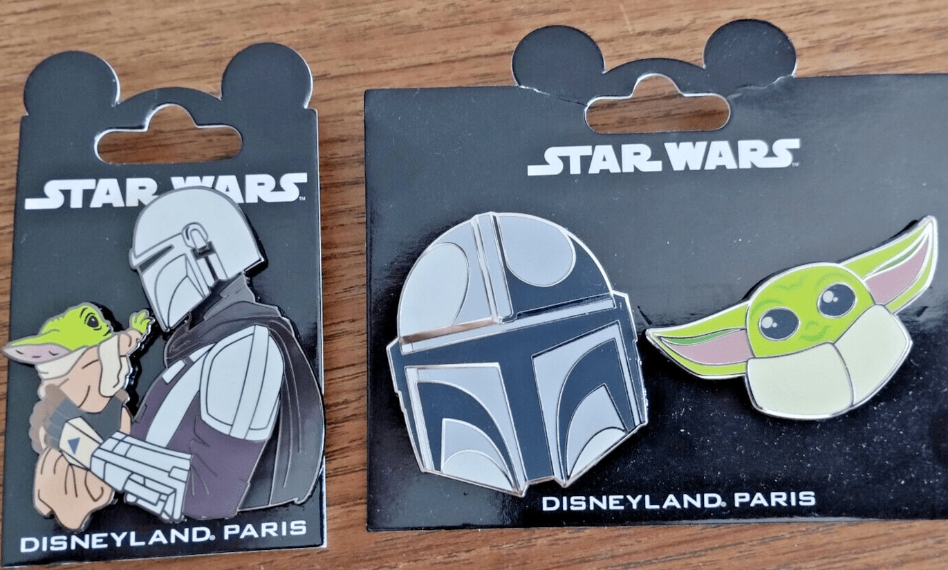 Din Djarin & Grogu Star Wars Mandalorian Disney Paris DLP May 2023 2 Pins