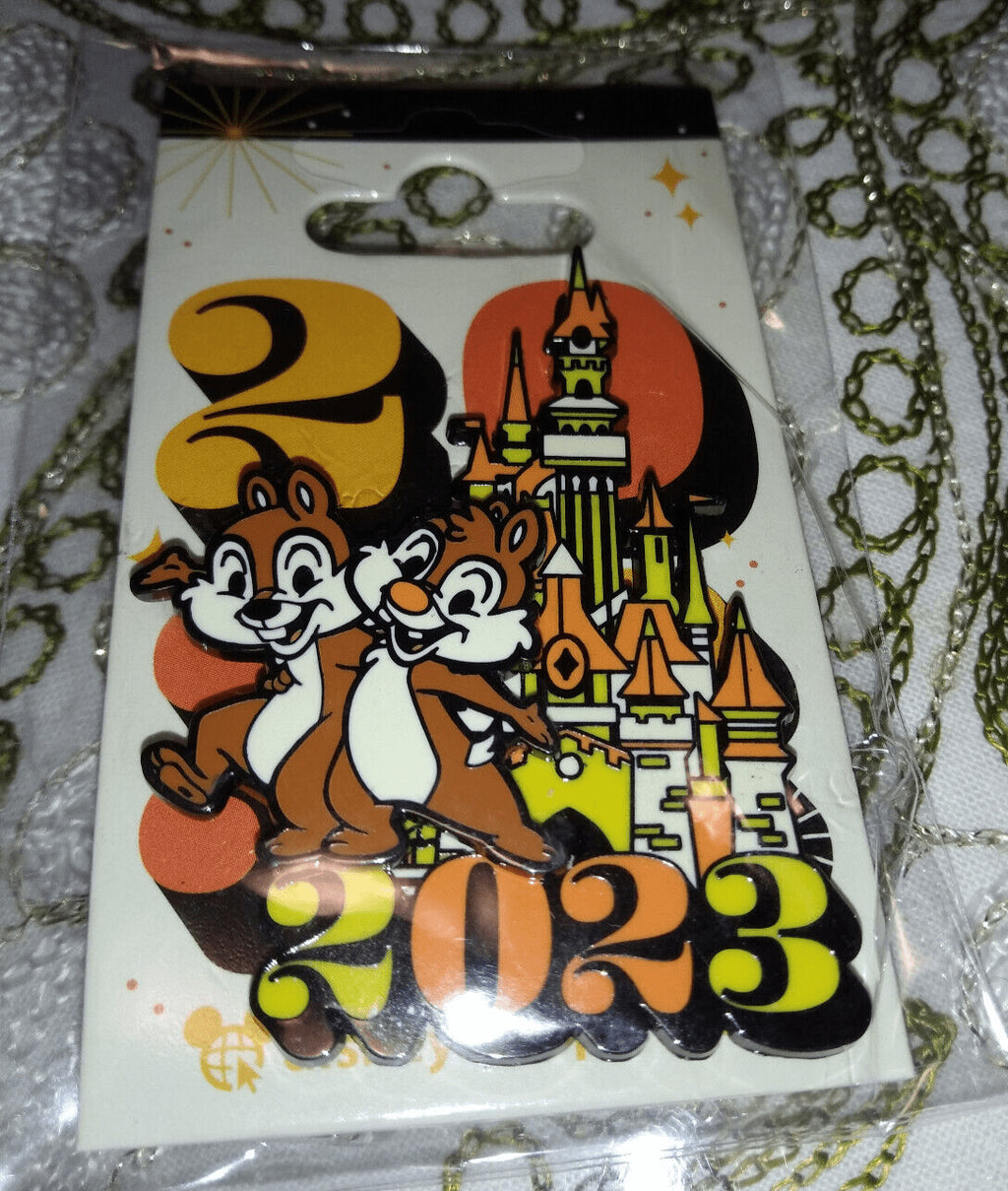 Disney Paris Dlp January 2023 Celebration 6 pins Set Mickey Minnie Chip Spinner