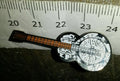 Dobro Style Guitar White on Silver Colour Pin