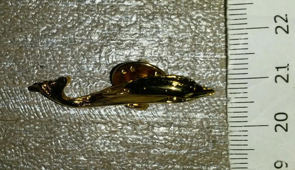 Dolphin Gold colour 3D Pin