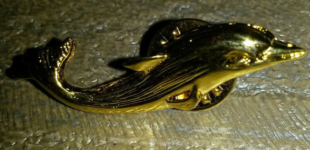 Dolphin Gold colour 3D Pin