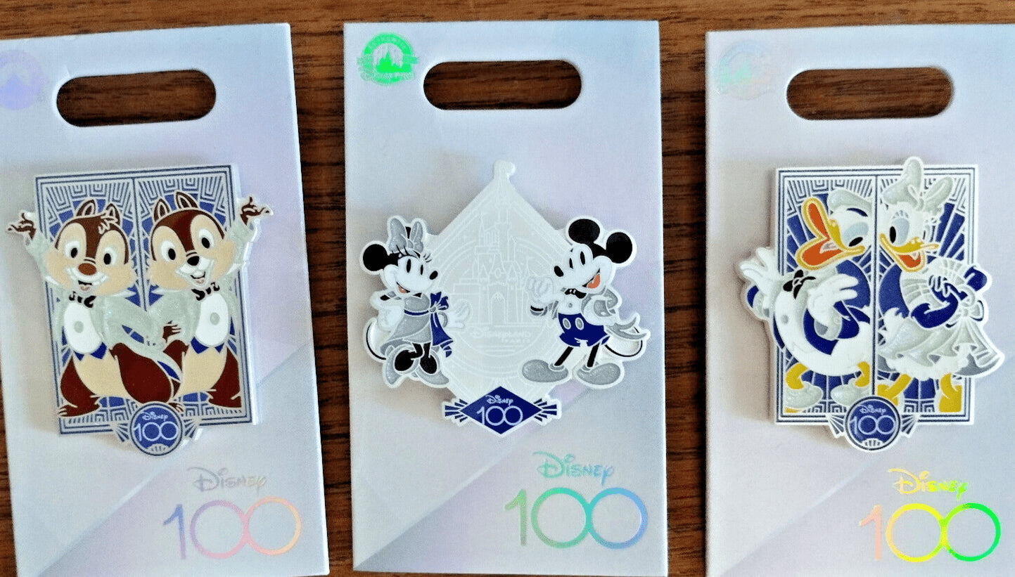 Donald &Daisy Dlp 2023 Disney 100 Platinum Edition Celebration Pin