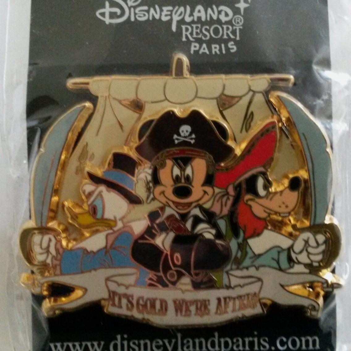 Donald Goofy Mickey Pirate Caribbean It's gold were after Disney Paris Dlrp pin