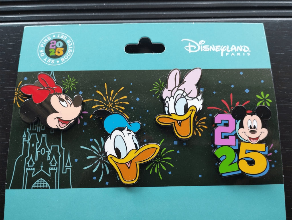 Donald Minnie Daisy Disney Paris Dlp January 2025 Celebration Booster Set 4 Pins