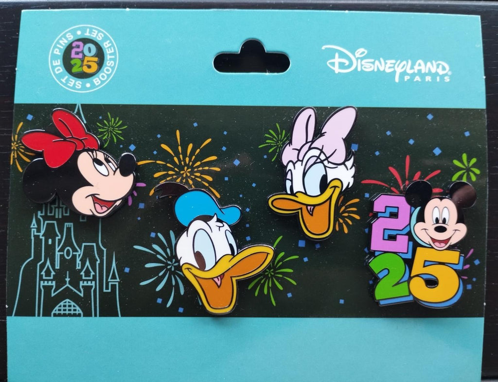 Donald Minnie Daisy Disney Paris Dlp January 2025 Celebration Booster Set 4 Pins