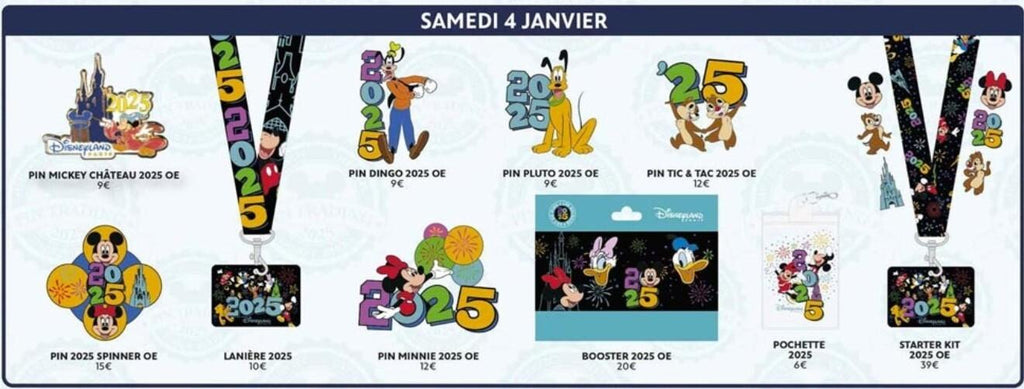 Donald Minnie Daisy Disney Paris Dlp January 2025 Celebration Booster Set 4 Pins