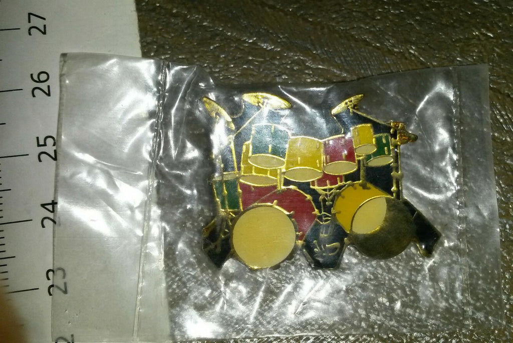 Drum set Rasta colours version Pin