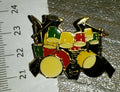 Drum set Rasta colours version Pin