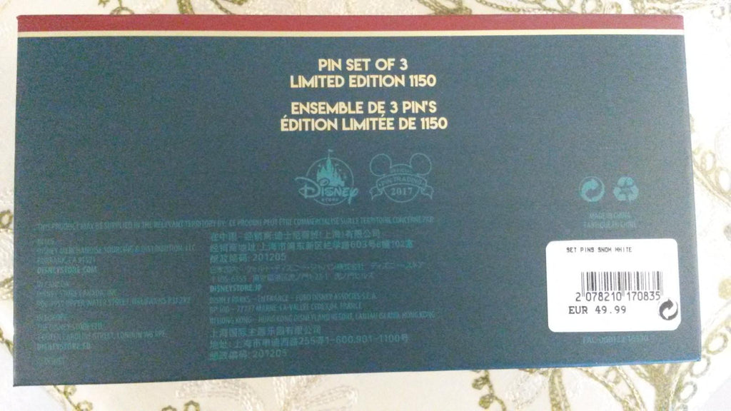 DS - Art of Snow White Boxed Set LE Disney 2017 Pin Limited edition of 1150 3 pins set