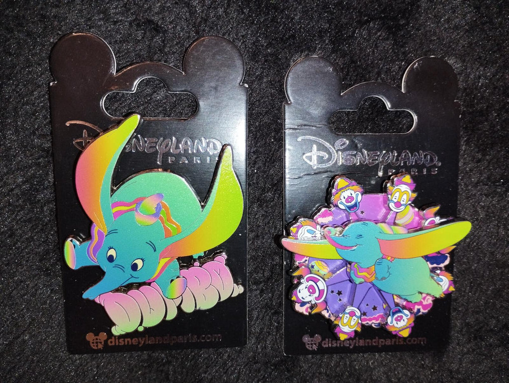 Dumbo Balloon Name & Spinner Clowns flashy color Disney L Paris Dlp 2023 2 Pins