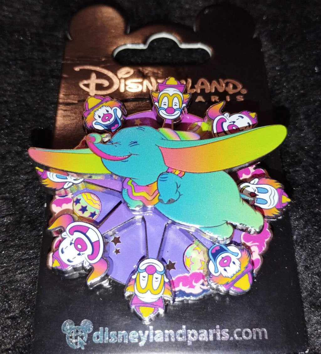Dumbo Spinner with Clowns flashy colours Disney Land Paris Dlp 10 2023 Pin