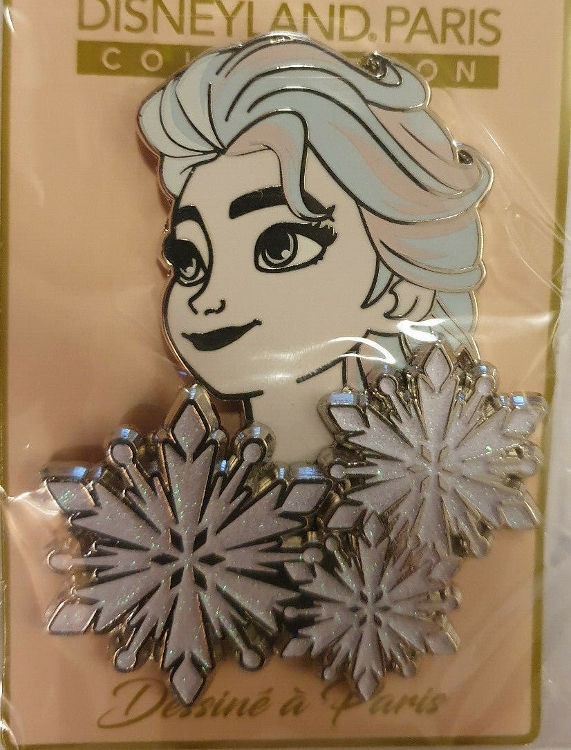 Frozen 2 Elsa Head w Snow Flakes Glitter Disney Paris Dlrp Dlp November 2019 Pin