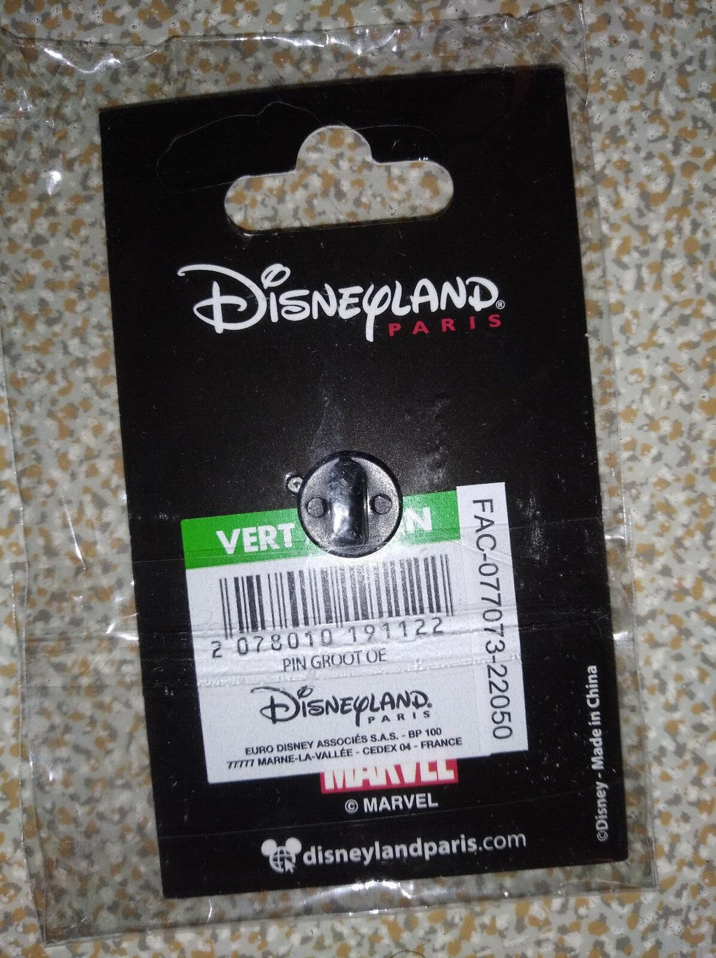 Groot Gardian of the Galaxy Marvel Disney Land Paris Dlp Pin