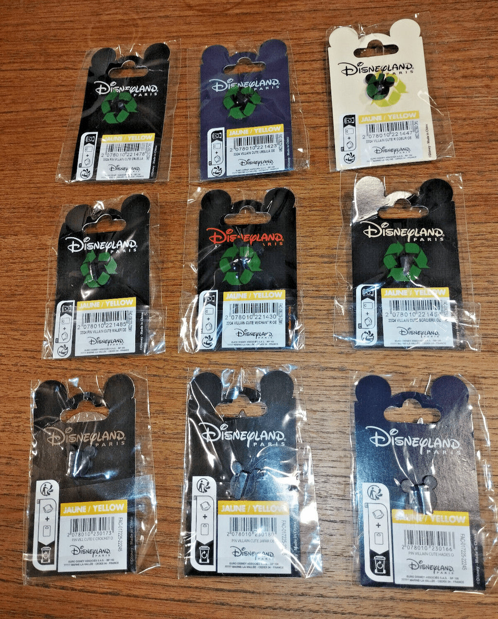 Hades Cruella etc Cute Villains Series Disney Land Paris DLP Nov 2022 9 Pins Set