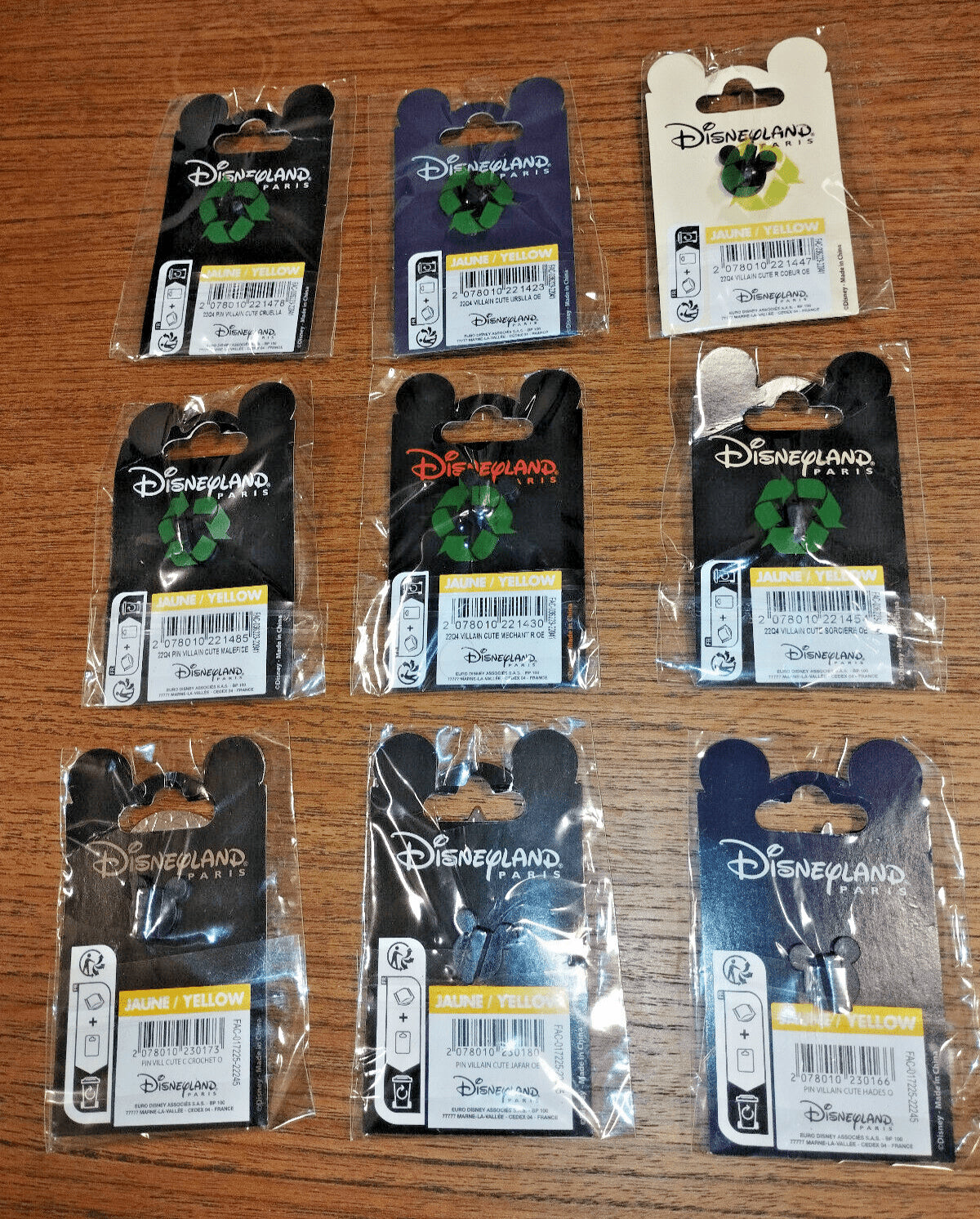 Hades Cruella etc Cute Villains Series Disney Land Paris DLP Nov 2022 9 Pins Set