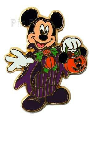 Happy Halloween 2008 set Mickey Vampire Pumpkin Ear only Disney Paris Dlrp PIN