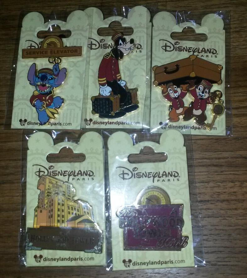 Hollywood Tower Hotel Series 5 Pins Set Disney Land Paris Dlrp Dlp February 2020