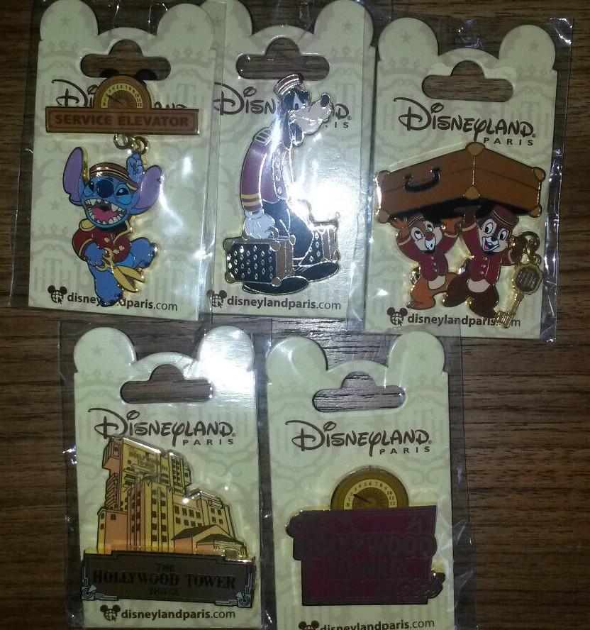 Hollywood Tower Hotel Series 5 Pins Set Disney Land Paris Dlrp Dlp February 2020