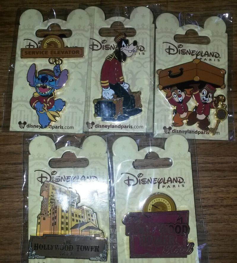 Hollywood Tower Hotel Series 5 Pins Set Disney Land Paris Dlrp Dlp February 2020