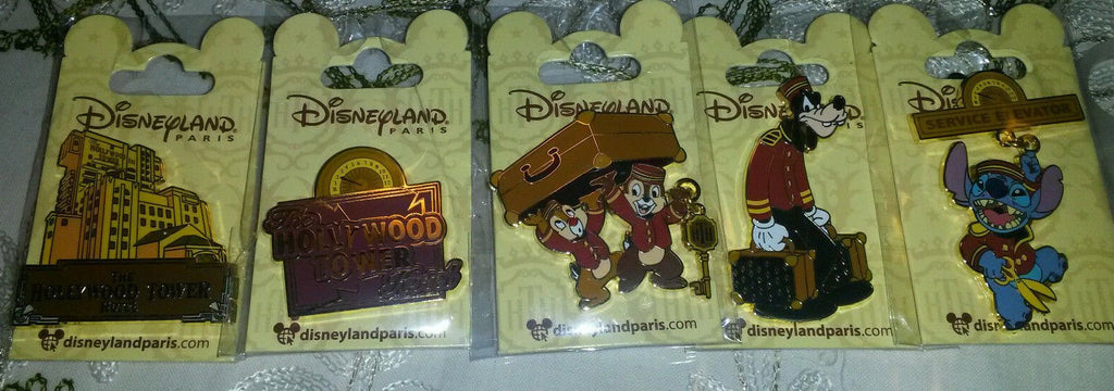 Hollywood Tower Hotel Series 5 Pins Set Disney Land Paris Dlrp Dlp February 2020