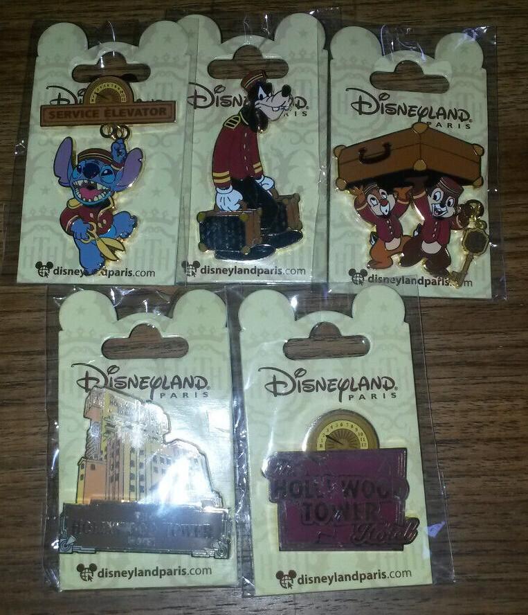 Hollywood Tower Hotel Series 5 Pins Set Disney Land Paris Dlrp Dlp February 2020