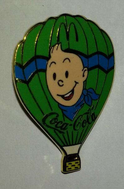 Hot Air Balloon Montgolfiere Coca Cola Mc Donald Tintin Green version Pin