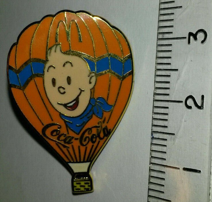 Hot Air Balloon Montgolfiere Coca Cola Mc Donald Tintin Orange version Pin