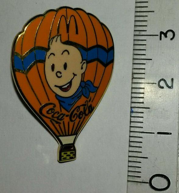 Hot Air Balloon Montgolfiere Coca Cola Mc Donald Tintin Orange version Pin