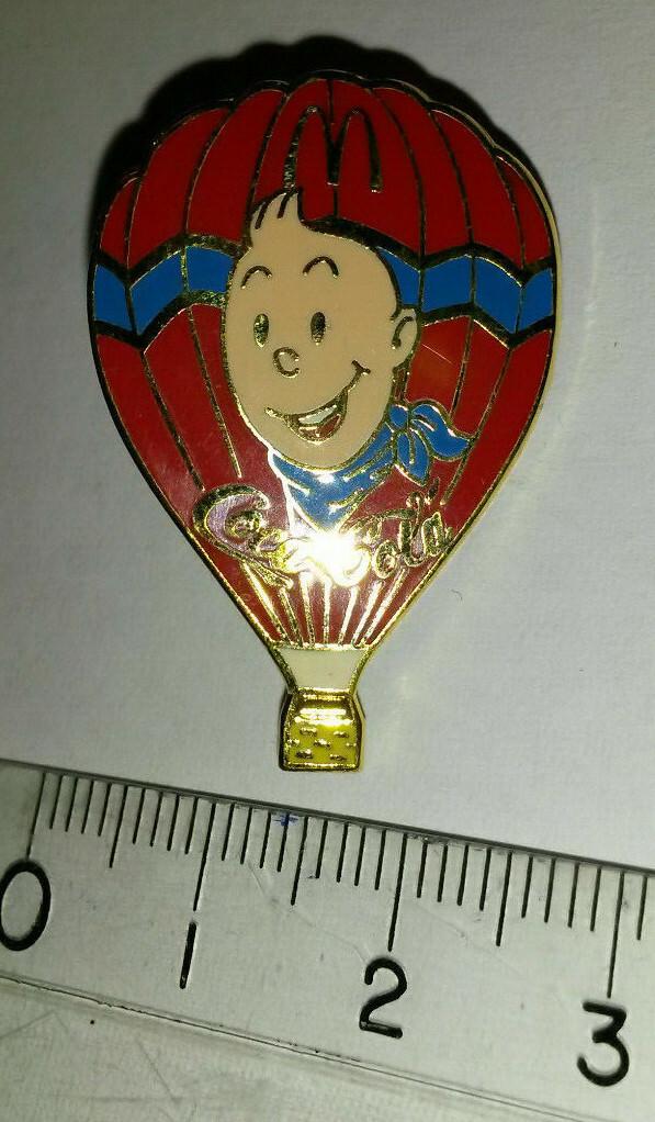 Hot Air Balloon Montgolfiere Coca Cola Mc Donald Tintin Red version Pin