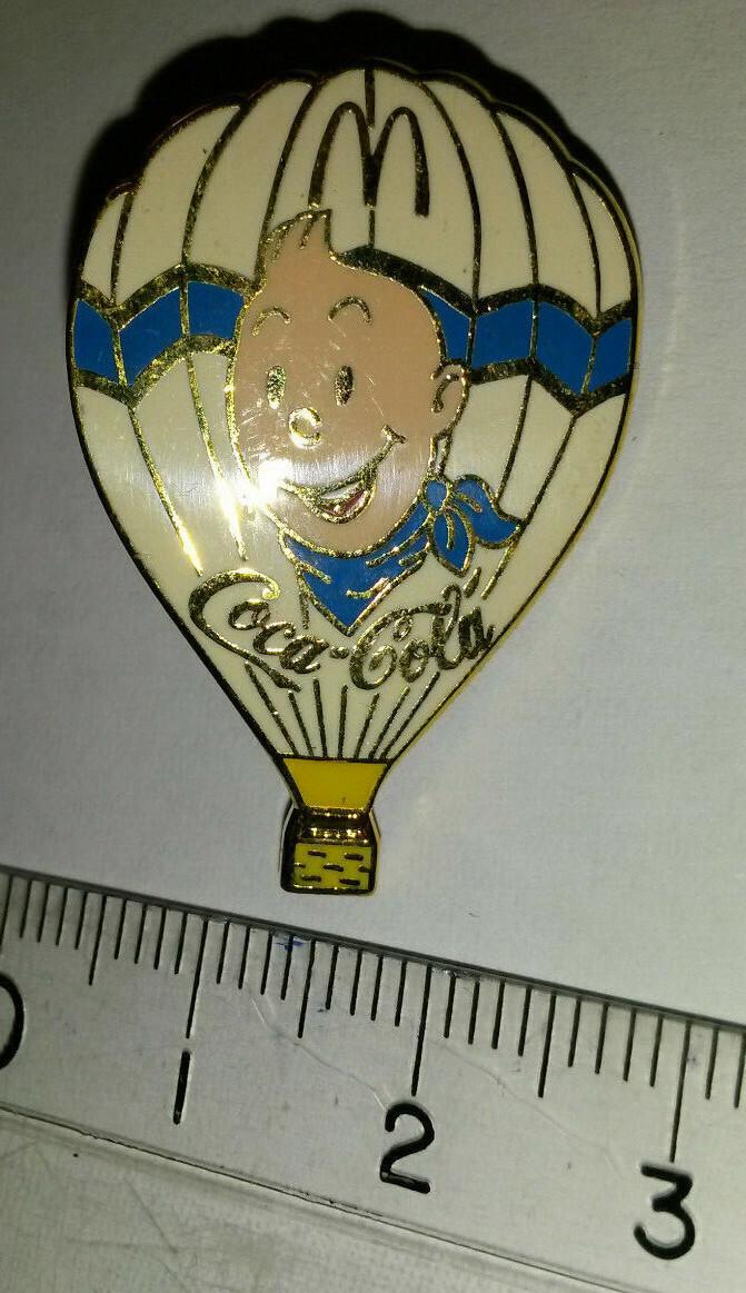 Hot Air Balloon Montgolfiere Coca Cola Mc Donald Tintin White version Pin