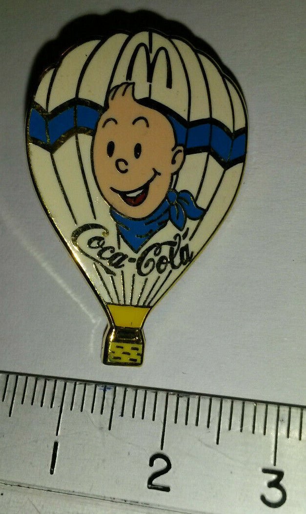 Hot Air Balloon Montgolfiere Coca Cola Mc Donald Tintin White version Pin