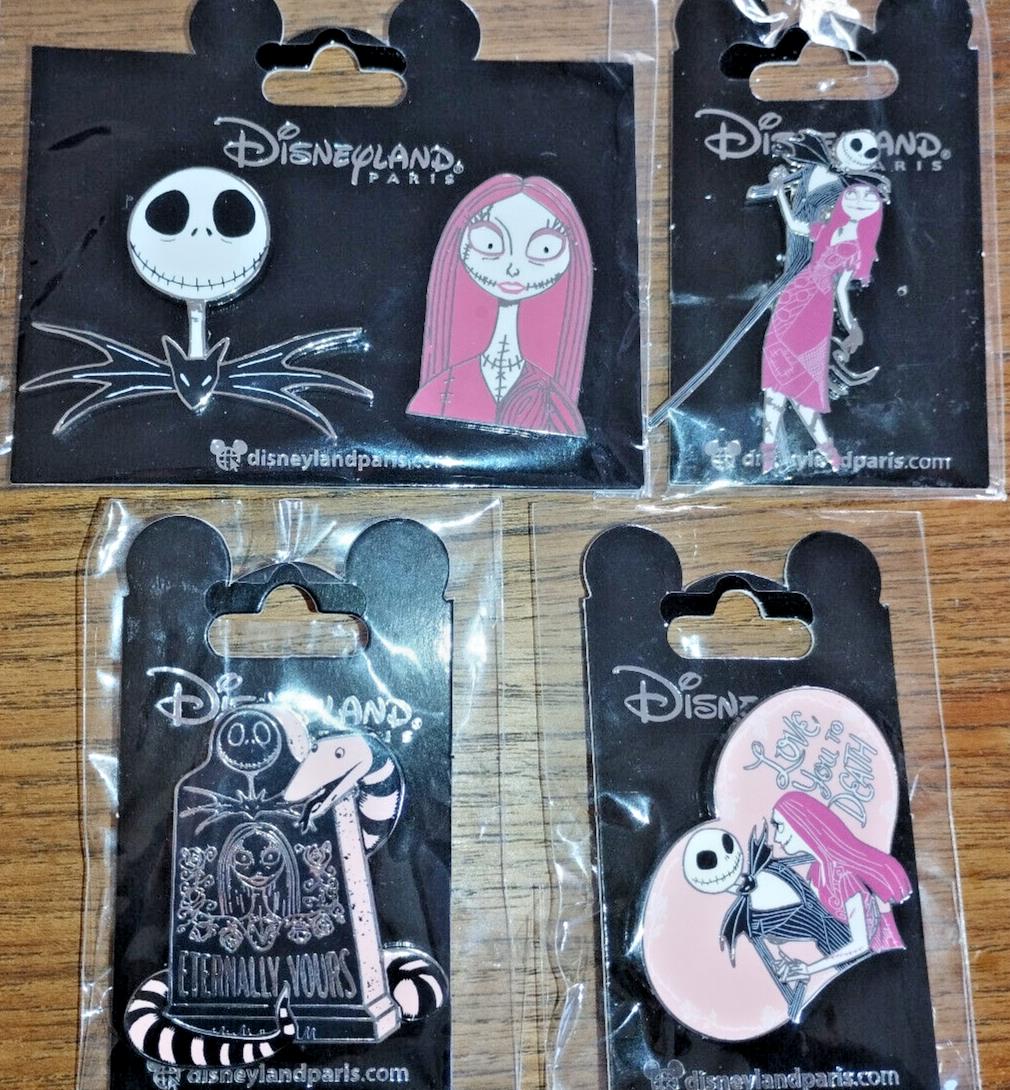 Jack Sally Heart Valentine Disney Land Paris Dlp Dlrp 2023 4 Pins Full Set