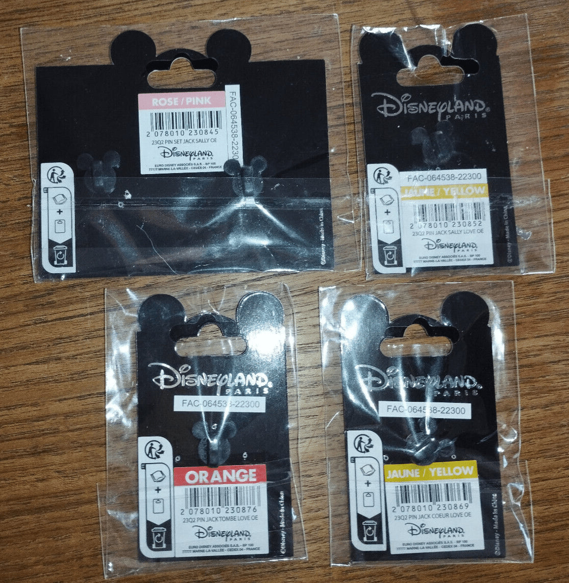 Jack Sally Heart Valentine Disney Land Paris Dlp Dlrp 2023 4 Pins Full Set
