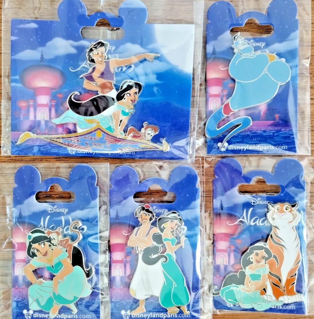Jasmine Rajah Tiger Abu Aladdin Disney Land Paris Dlrp Dlp April 2023 5 Pins Set