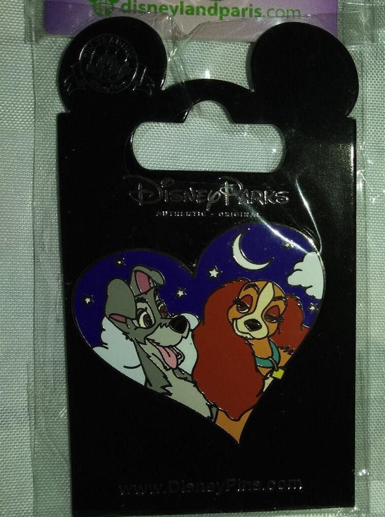 Lady and the Tramp in starry Heart Disney Land Paris Dlrp Dlp Pin