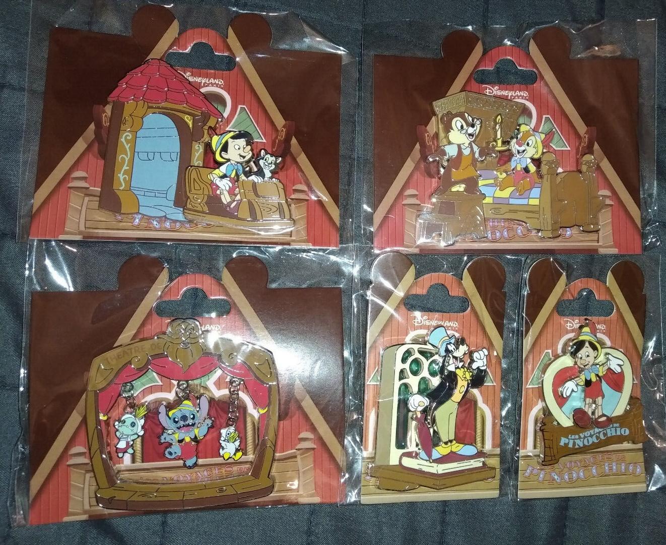 Le Voyage De Pinocchio Attraction Figar 5 Pin Full Set Disney Paris Dlp 2022 Pin