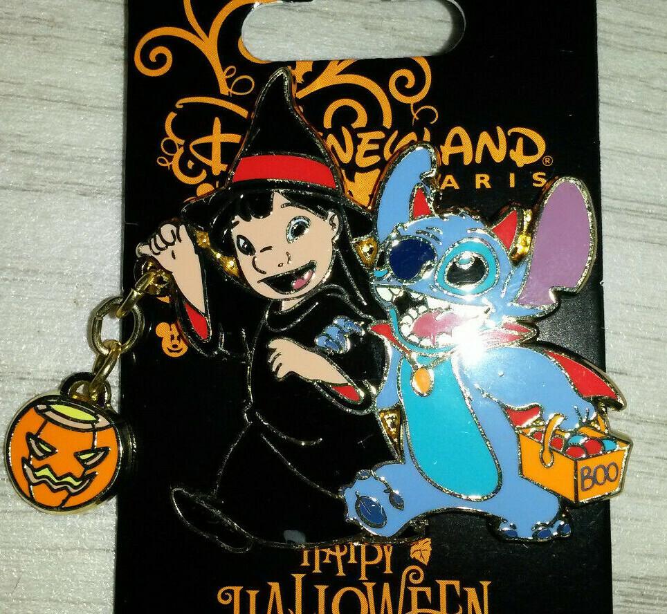 Lilo Witch Stitch Dracula Halloween Disney Paris Dlp 2019 Pumpkin Dangle Pin