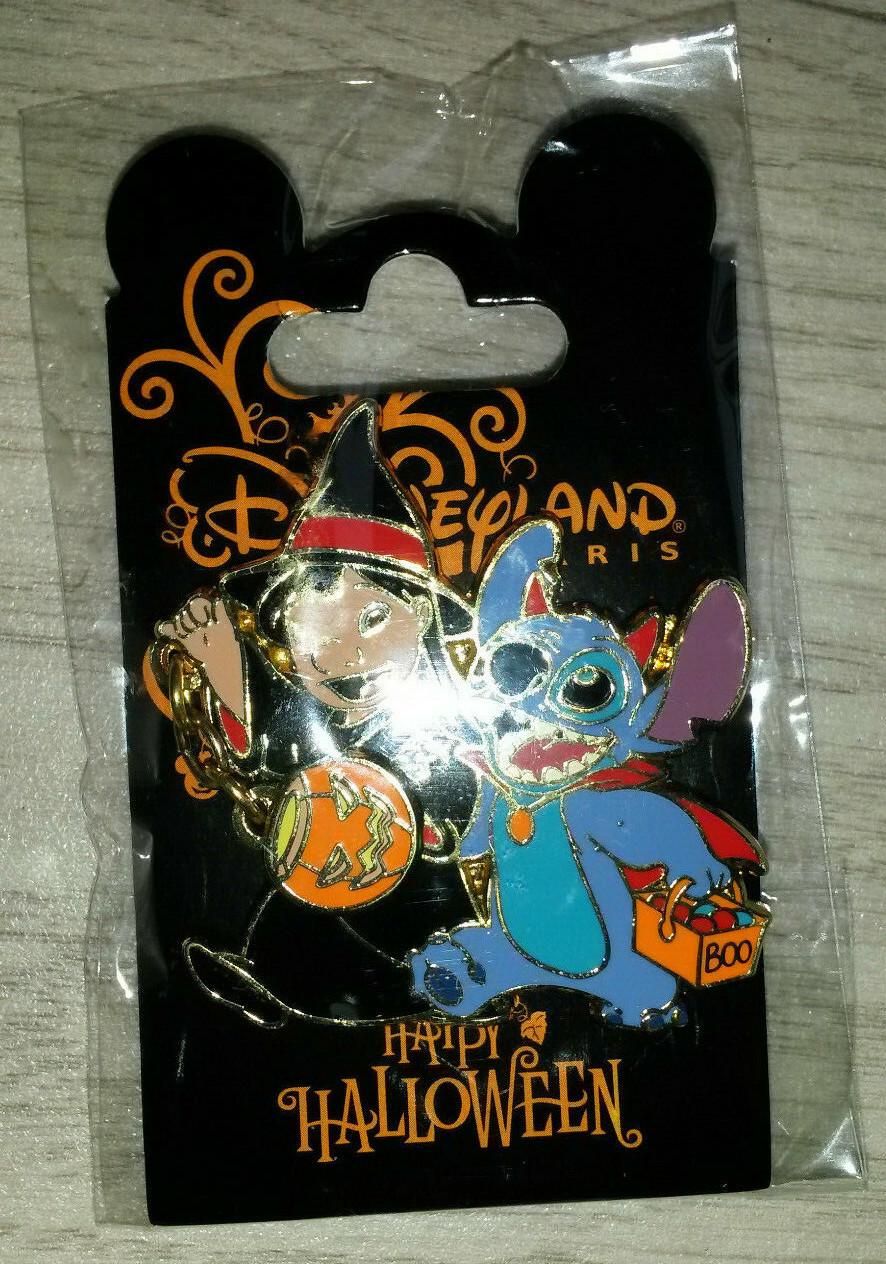 Lilo Witch Stitch Dracula Halloween Disney Paris Dlp 2019 Pumpkin Dangle Pin