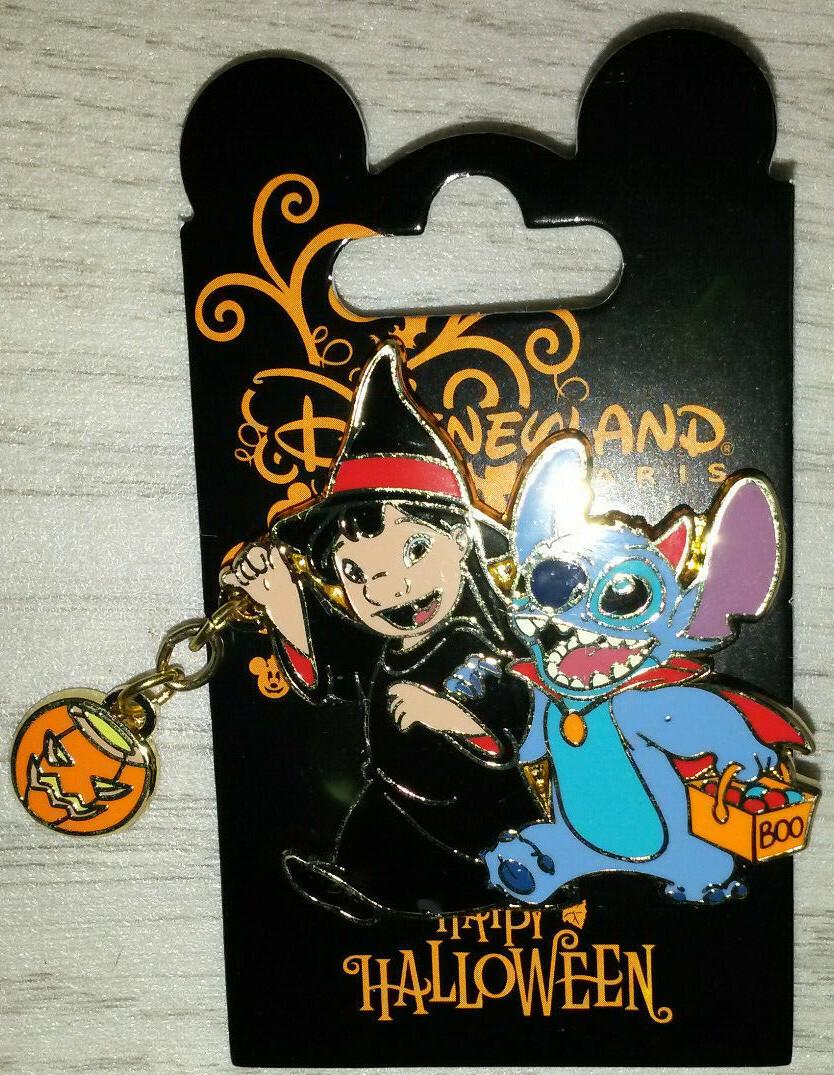 Lilo Witch Stitch Dracula Halloween Disney Paris Dlp 2019 Pumpkin Dangle Pin