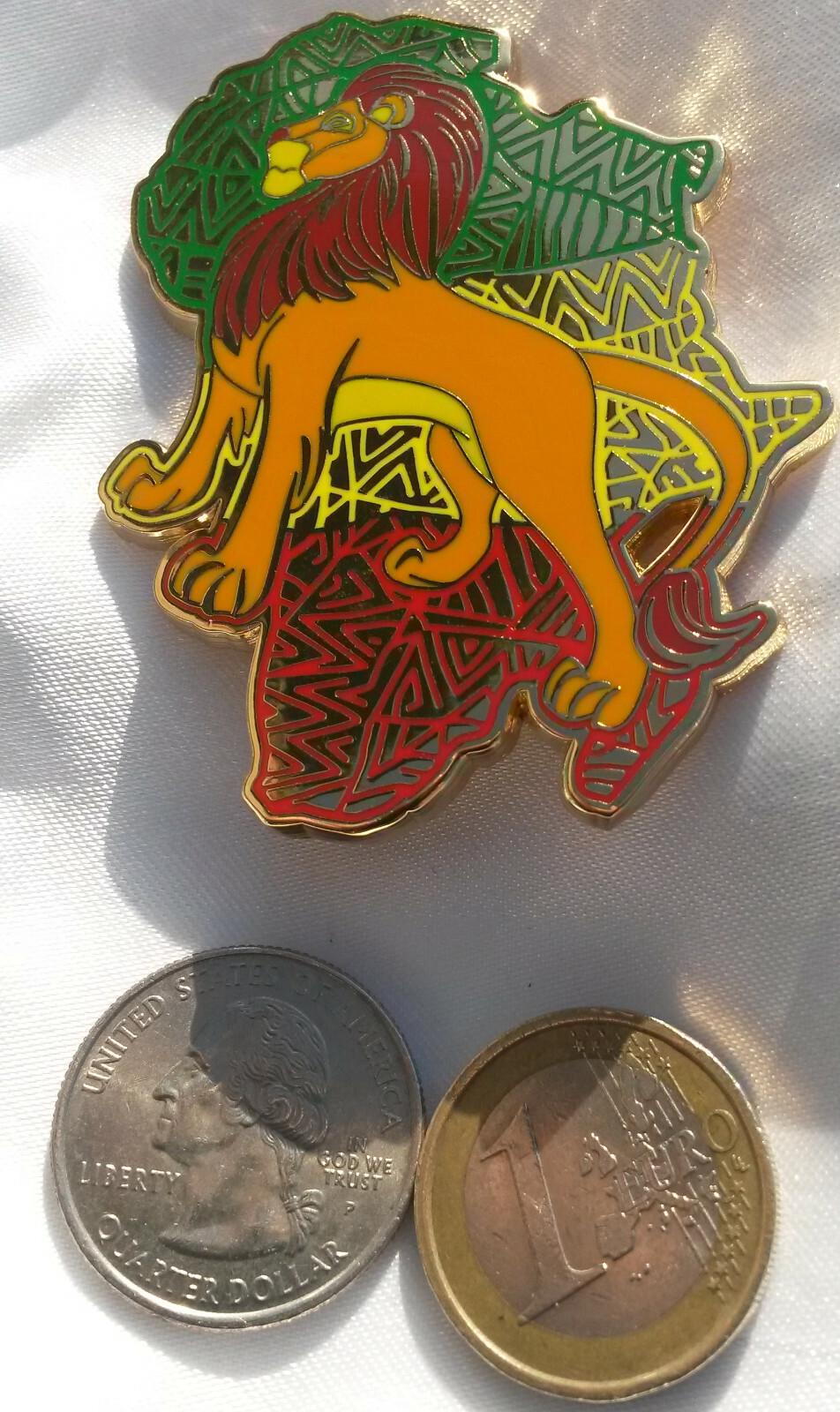 Lion King LE100 fairy - tale - pins African continent in background Rasta color Pin