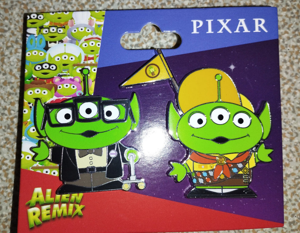 Little Green Men as Carl and Russell LGM Aliens Up Pixar Disney Paris Dlp Pin