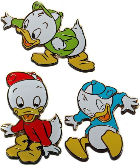 Louie Dewey Huey Donald nephew Disney Paris Cast Lanyard Series 5 Dlp LE 3 pins